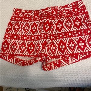 J Crew red and white shorts